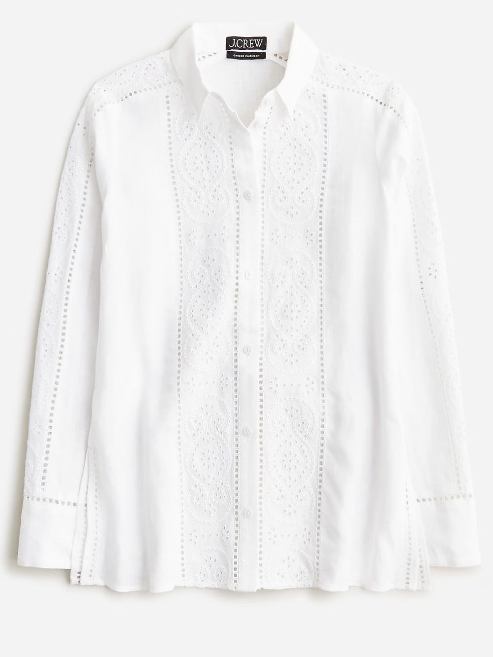 New! J Crew Garçon classic shirt in eyelet linen